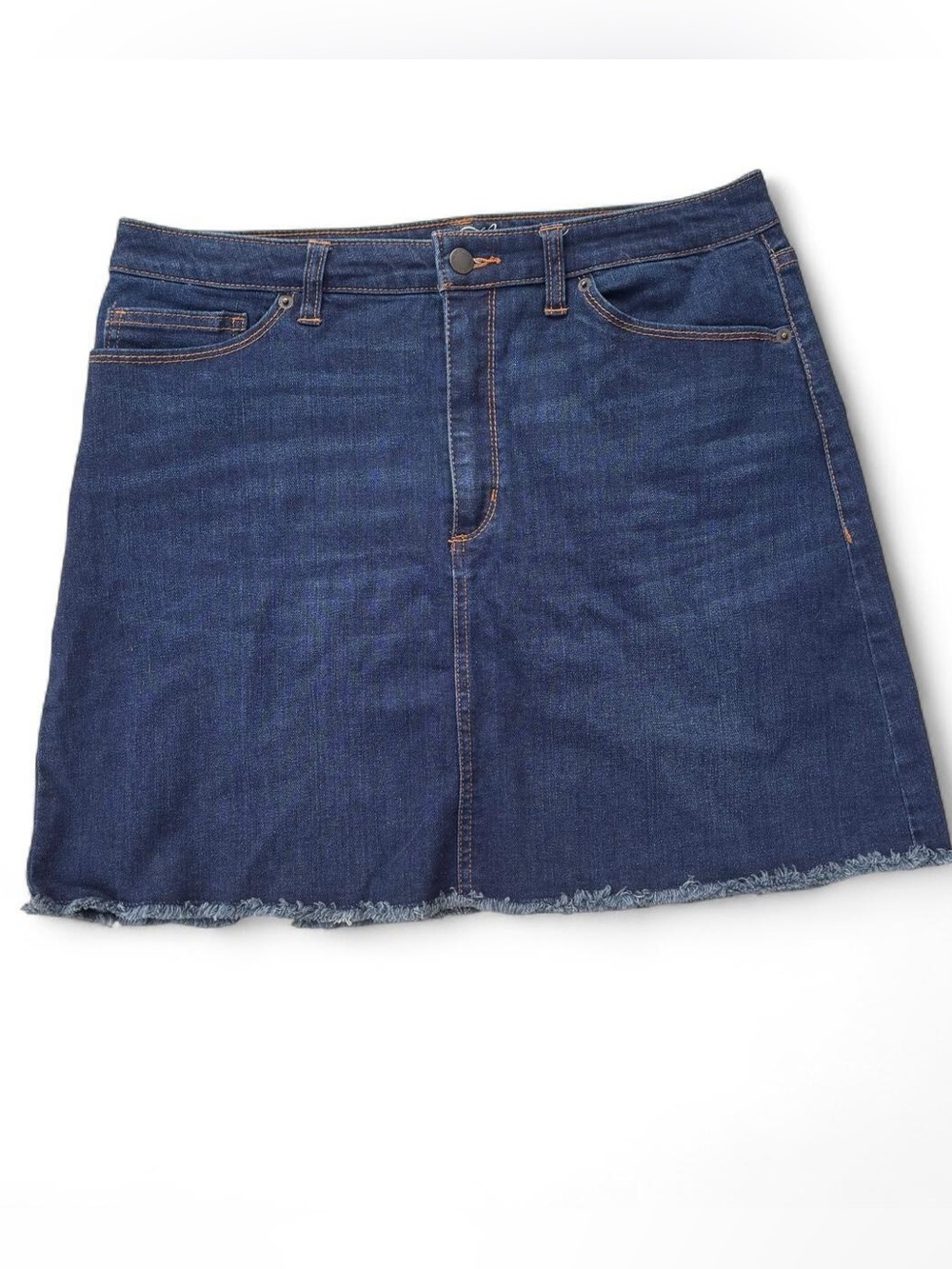 Universal Thread Dark Wash Denim Mini Skirt Size 12/31 Raw Hem